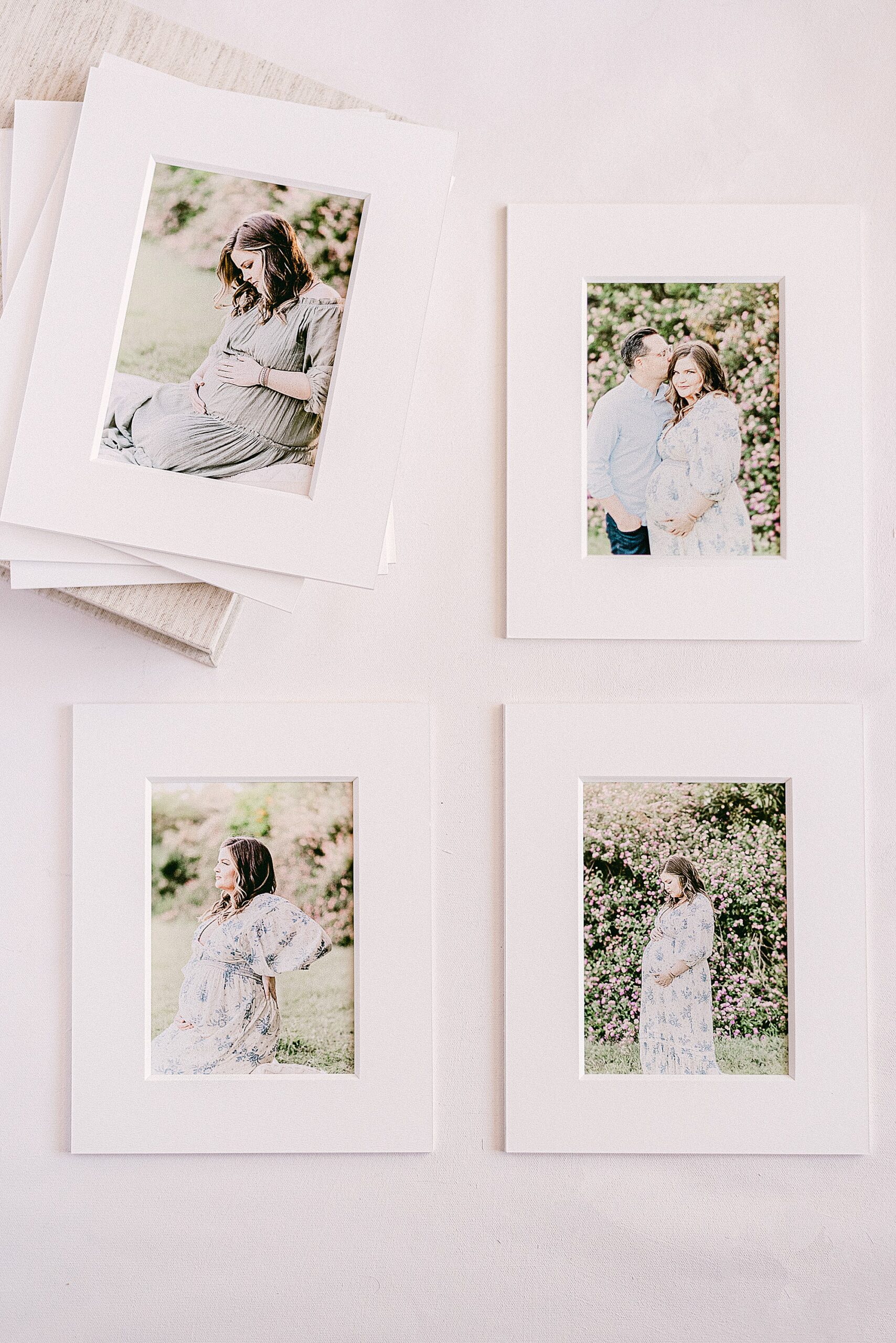 Four 5x7 matted loose prints of maternity photoshoot in scottsdale, arizona